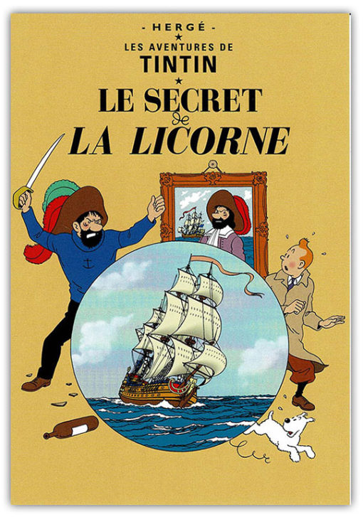 Vykort - Tintin - Le Secret de la Licorne (15x10)