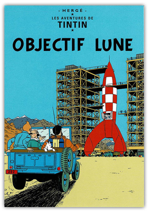 Vykort - Tintin - Objectif lune (15x10)