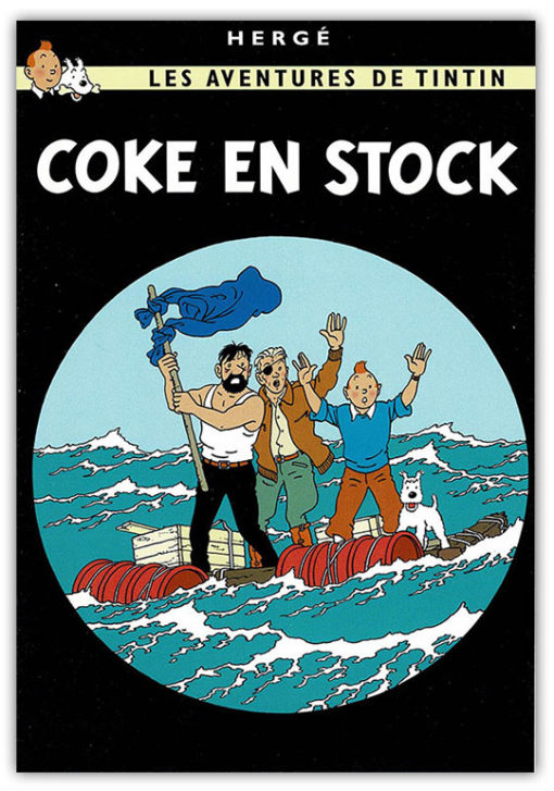 Vykort - Tintin - Coke en stock (15x10)