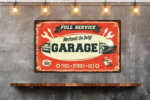 Retro Bil Service Skylt - Bild 2