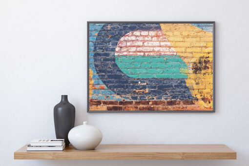 FÄRGAD TEGELVÄGG poster (Lager)