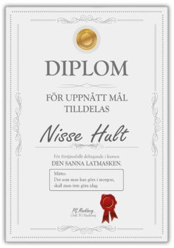 Poster på Diplom LATMASKEN