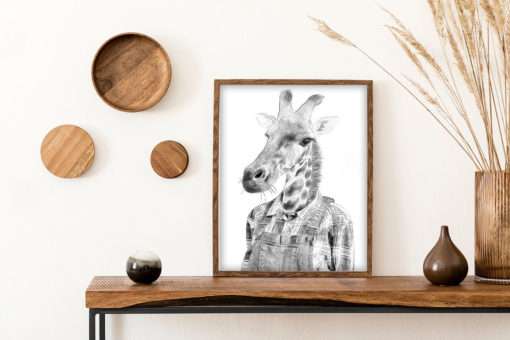 Poster Giraff med kläder - Bild 2