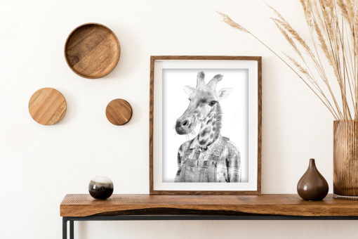 Poster Giraff med kläder - Bild 3