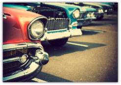 Classic cars parking poster
