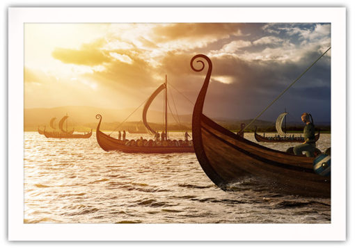 Viking båtar i solnedgång poster - Bild 2