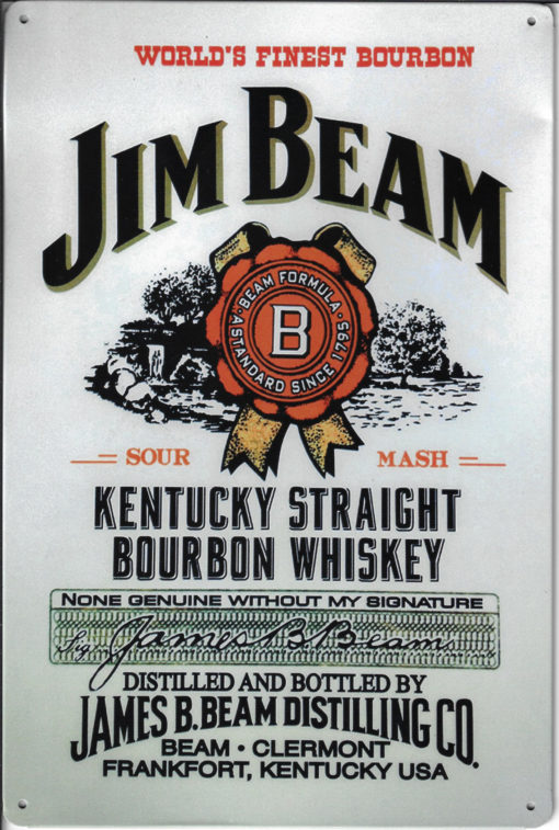 Plåtskylt JIM BEAM 20x30cm