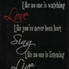 Plåtskylt Dance Love Sing Live 20x30cm