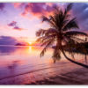 Solnedgång Tropical beach Poster