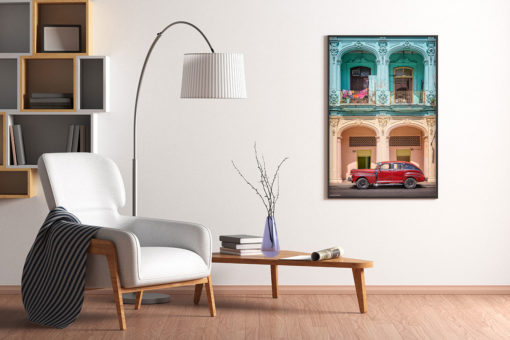Vintage bil framför hus - Bild 2