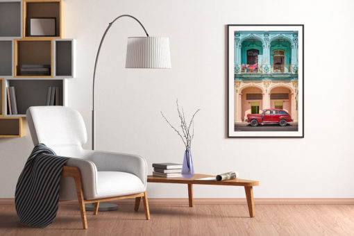 Vintage bil framför hus - Bild 3