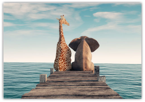 Elefant och Giraff på bryggan