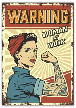 Warning Women at Work poster