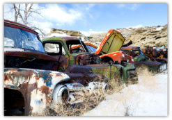 Old demolished American cars
