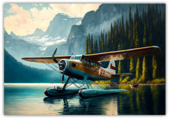 Vintage propeller plan på vatten poster