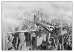 Vintage DC-3 över New York