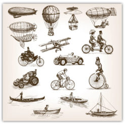 Vintage transportmedel poster