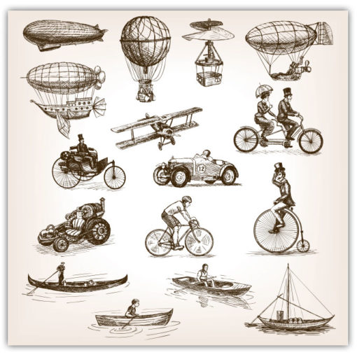 Vintage transportmedel poster