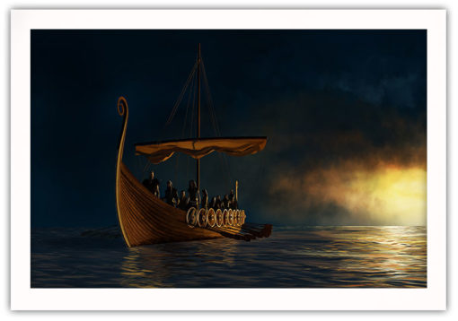 Viking båt i mörker poster - Bild 2