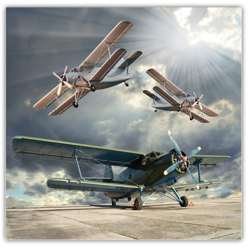 Retro flygplan poster