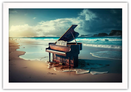 Piano på stranden poster - Bild 2