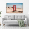 Vintage classics röd telefonbox poster