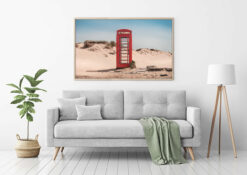 Vintage classics röd telefonbox poster