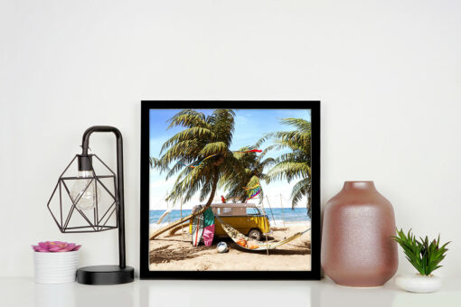 VW Van på stranden Poster - Bild 3