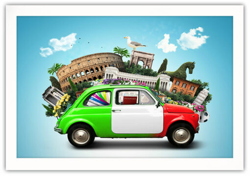 Italiano attraktion och Classic Italiano bil Poster - Bild 2