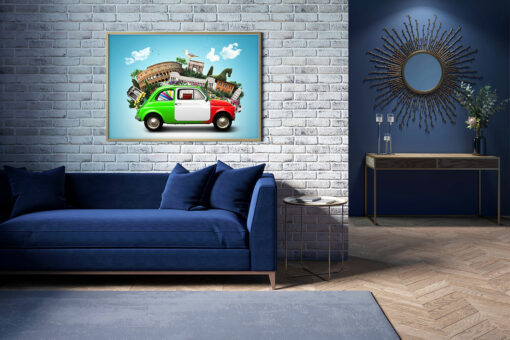 Italiano attraktion och Classic Italiano bil Poster - Bild 3