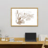 Vingårds landskap illustration poster