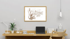 Vingårds landskap illustration poster