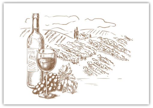 Vingårds landskap illustration poster - Bild 4