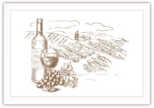 Vingårds landskap illustration poster - Bild 5