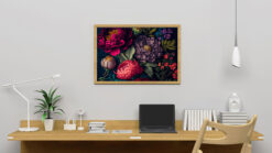 Vintage botaniskt blommotiv poster