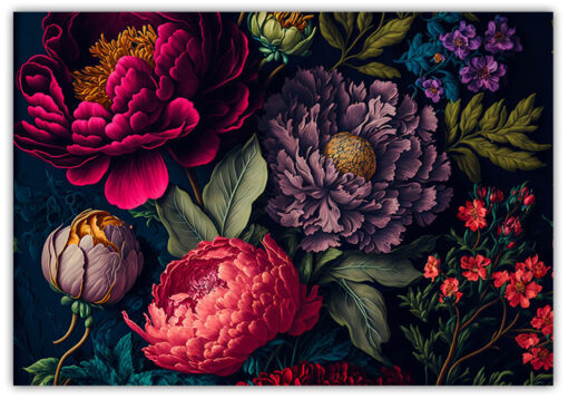 Vintage botaniskt blommotiv poster - Bild 4
