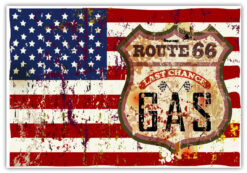 Vintage Route 66 gas station skylt poster