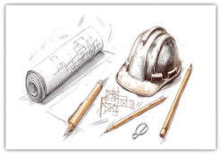 Illustration av arkitekt verktyg Poster