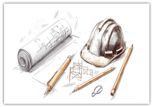 Illustration av arkitekt verktyg Poster