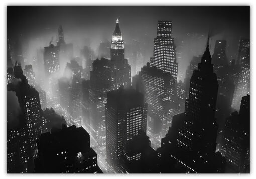 Natt vy över New York poster
