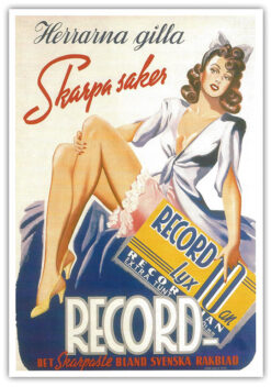 Nostalgiskt retro Record Lyx kort 15x21cm