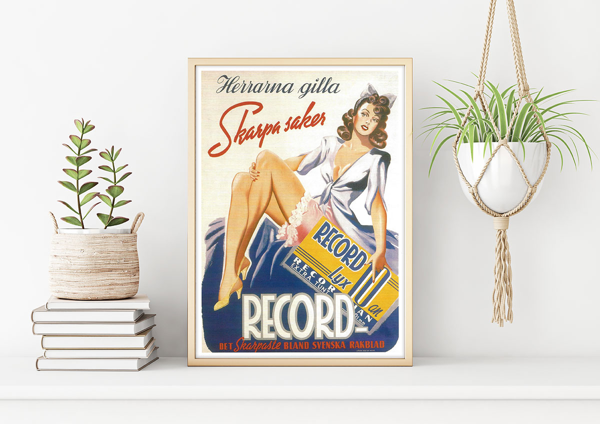 Nostalgiskt retro Record Lyx 30x40cm