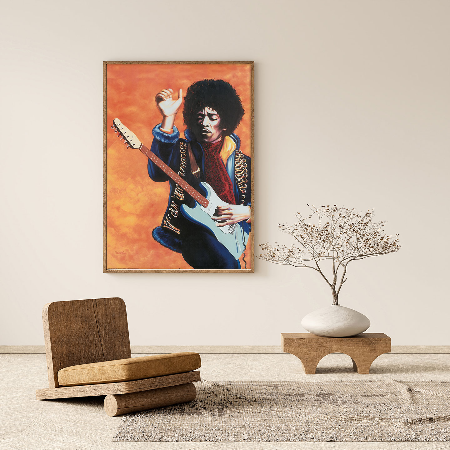 Nostalgiskt retro porträtt Jimi Hendrix 50x70cm - Bild 3
