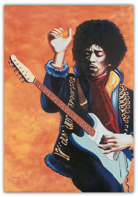Nostalgiskt retro porträtt Jimi Hendrix 50x70cm