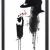 Fashion modell med rött läppstift poster