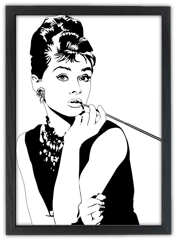 Audrey Hepburn porträtt 21x30cm