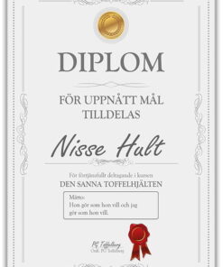 Diplom Toffelhjälte poster