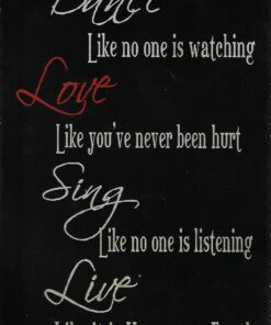 Plåtskylt Dance Love Sing Live 20x30cm