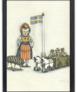 Lasse Åberg - LIVET PÅ LANDET 21X30 med ram