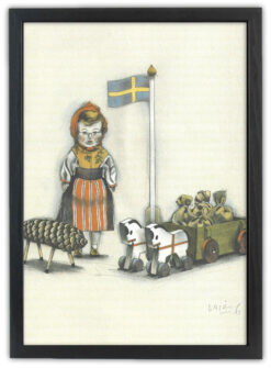 Lasse Åberg - LIVET PÅ LANDET 21X30 med ram